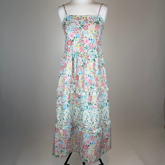 Private Label Dresses & Skirts - Multicolor Floral Ruffle Tiered Midi Dress Juniors Size Small Cottagecore Fairy